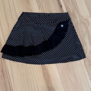 Dona Jo Golf / Tennis Black and White Polka Dot Skort with pockets XL